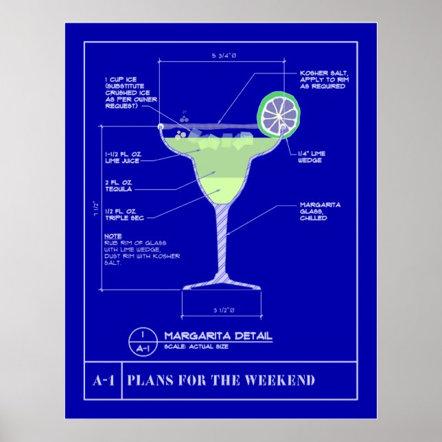 Blueprint for a Margarita Poster (Front)