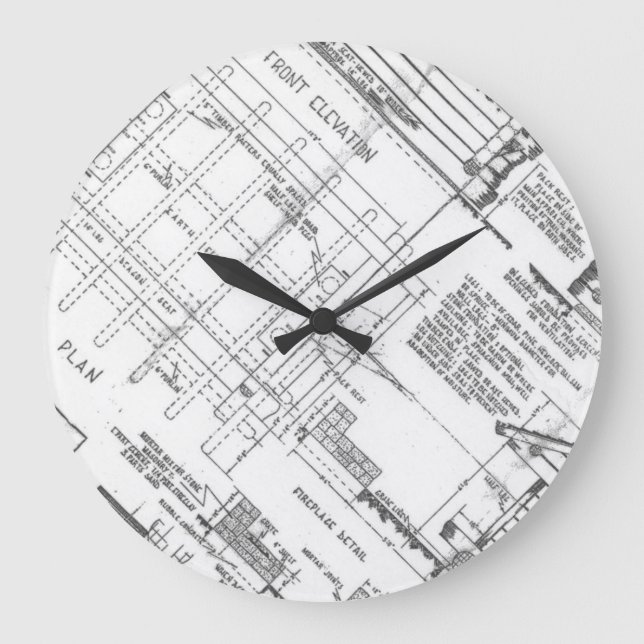 Blueprint for Lean To Large Clock (Front)