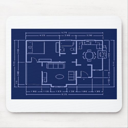 blueprint _ house plan mouse pad