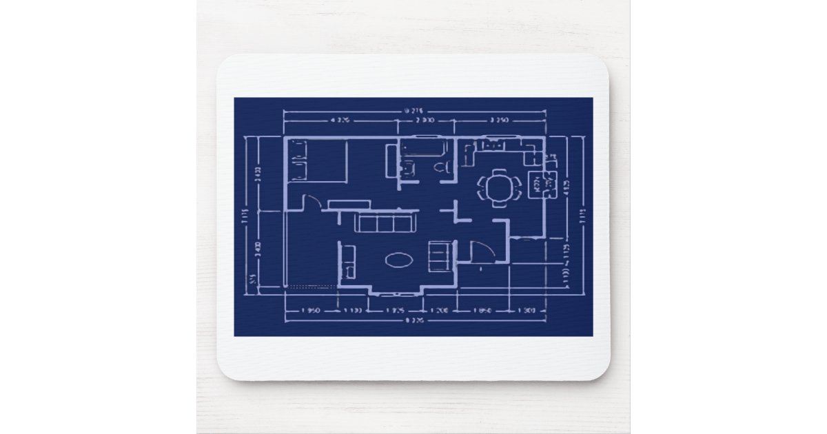 blueprint house plan mouse pad Zazzle