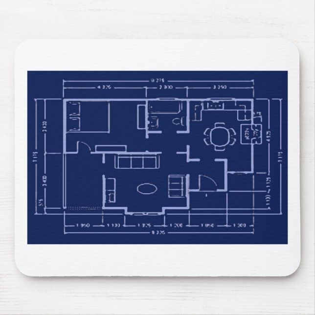blueprint - house plan mouse pad (Front)