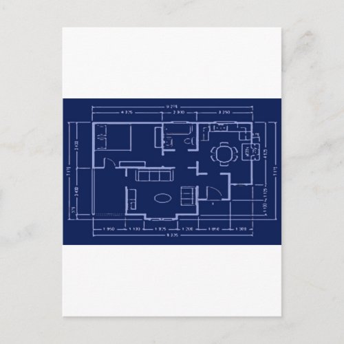 blueprint _ house plan postcard