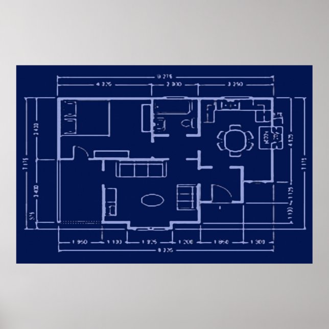 blueprint - house plan poster (Front)