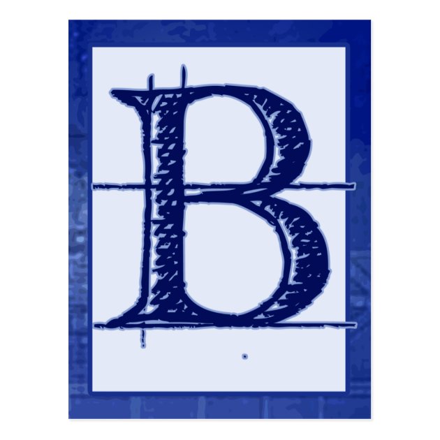 Blueprint Letter "B" Typography Banner Card | Zazzle.com