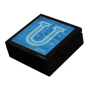 Blueprint Monogram Letter U Gift Box