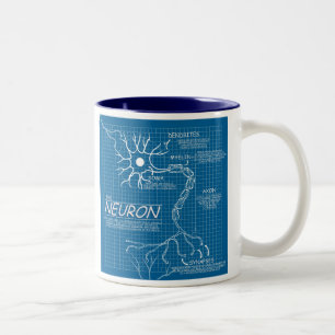 blueprint neuron Two-Tone coffee mug