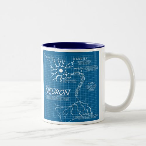 blueprint neuron Two_Tone coffee mug