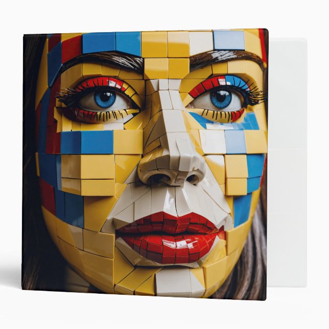 "Blueprint of Humanity" – A Cubist Portrait 3 Ring Binder (Front/Inside)