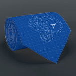 Blueprint Style Engineer Monograms Neck Tie<br><div class="desc">A blueprint style tie featuring your first and last name monogram.  Makes a great gift for engineers or anyone in a technical profession.</div>