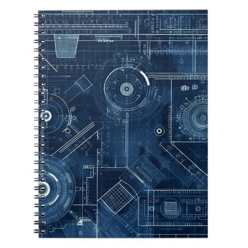 Blueprint Technical Drawing Geometric Notebook