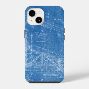 blueprint texture pattern architecture building bl iPhone 14 case