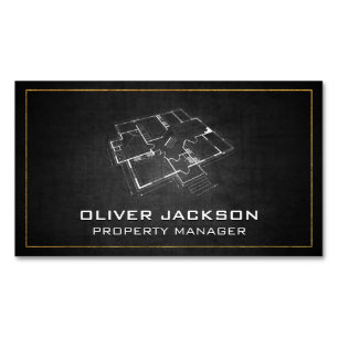 Blueprint Top View Business Card Magnet
