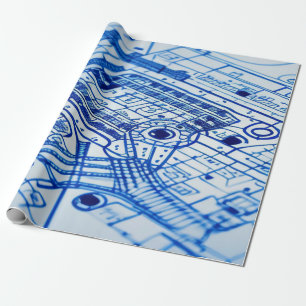 Blueprint wrapping paper