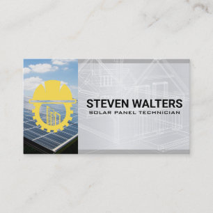 Blueprints General Contractor Energy Tech Business Card