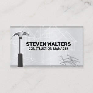 Blueprints Hammer and Nails Business Card