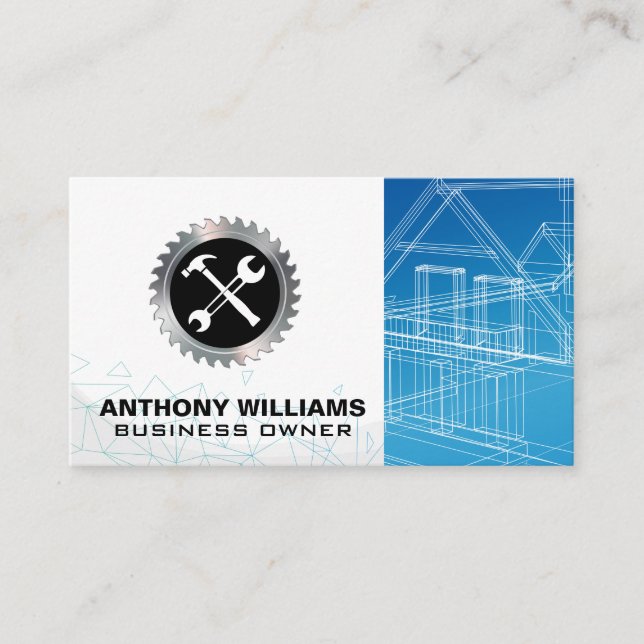 Blueprints | Hammer Wrench Saw Business Card (Front)