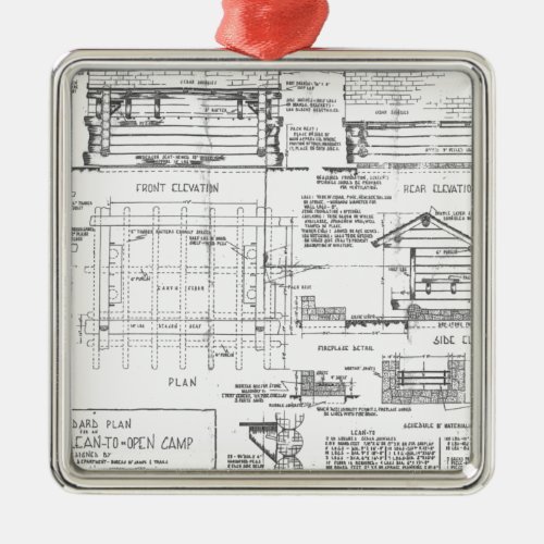 Blueprints Metal Ornament