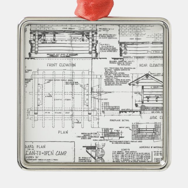 Blueprints Metal Ornament (Front)