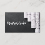Blueprints On Black Table Business Card at Zazzle