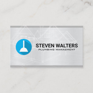 Blueprints   Plunger Icon Business Card