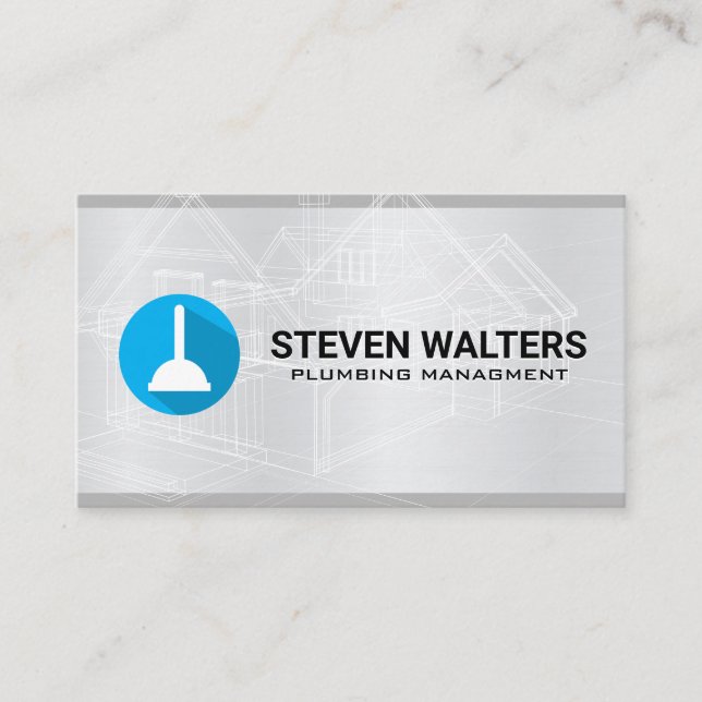 Blueprints | Plunger Icon Business Card (Front)