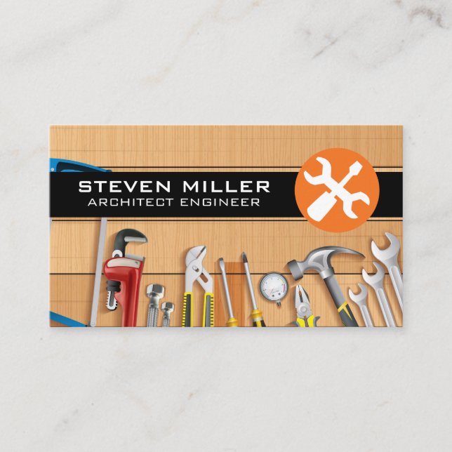 Blueprints Schematics | Hand Tools | Wood  Business Card (Front)