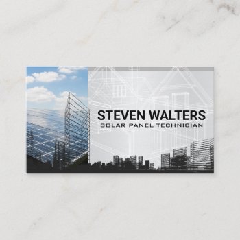Blueprints | Solar Panel | Energy Business Card by lovely_businesscards at Zazzle