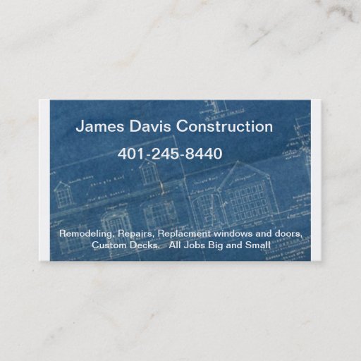 Customizable blueprints-stacked, James Davis Construction, 4... Business Card