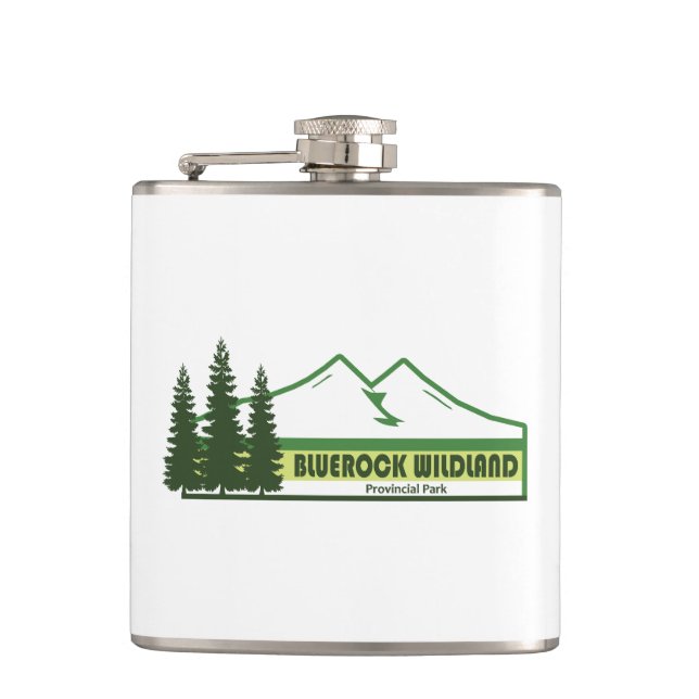 Bluerock Wildland Provincial Park Green Stripes Flask (Front)