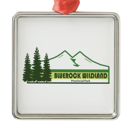 Bluerock Wildland Provincial Park Green Stripes Metal Ornament