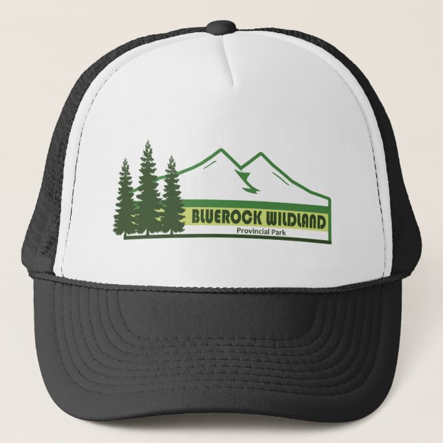 Bluerock Wildland Provincial Park Green Stripes Trucker Hat (Front)