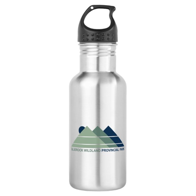 Bluerock Wildland Provincial Park Mountain Sun Stainless Steel Water Bottle (Front)