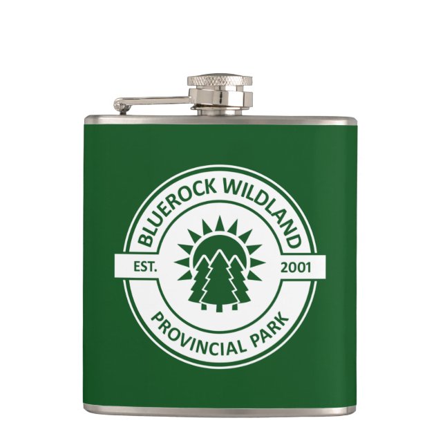 Bluerock Wildland Provincial Park Sun Trees Flask (Front)