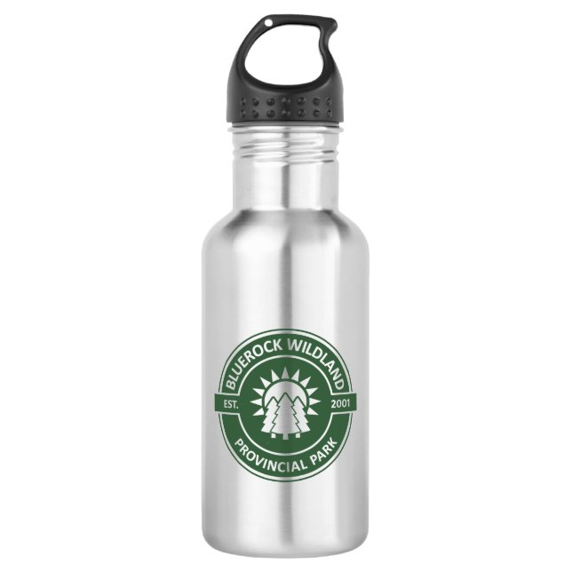 Bluerock Wildland Provincial Park Sun Trees Stainless Steel Water Bottle (Front)