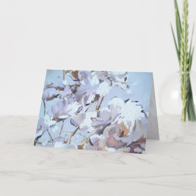 BlueRoses W/SoftRose Inlay Folded Card (Front)