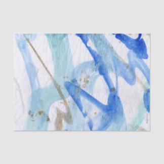 Blues 002 Abstract Watercolor Painted Tissue Paper
