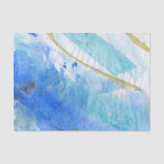 Blues 005 Abstract Watercolor Painted Tissue Paper