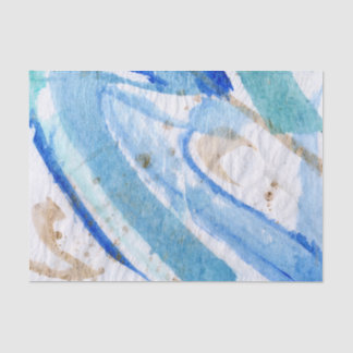 Blues 006 Abstract Watercolor Painted Tissue Paper