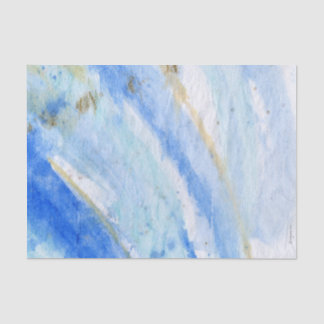 Blues 007 Abstract Watercolor Painted Tissue Paper