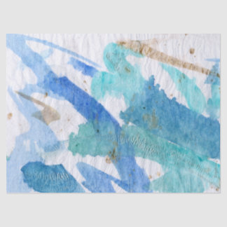 Blues 008 Abstract Watercolor Painted Tissue Paper