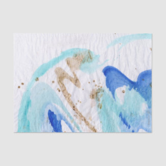 Blues 009 Abstract Watercolor Painted Tissue Paper