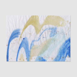Blues 011 Abstract Watercolor Painted Tissue Paper