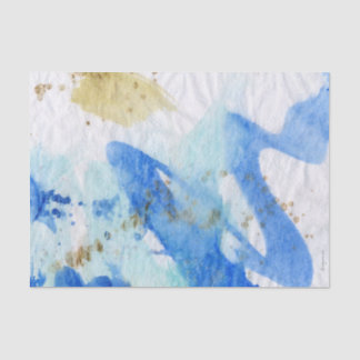 Blues 015 Abstract Watercolor Painted Tissue Paper