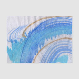 Blues 016 Abstract Watercolor Painted Tissue Paper