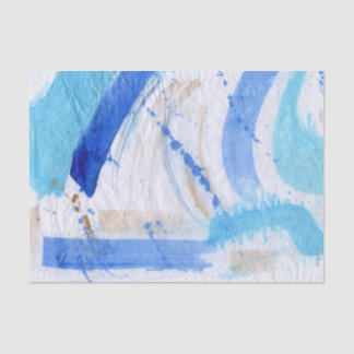 Blues 022 Abstract Watercolor Painted Tissue Paper
