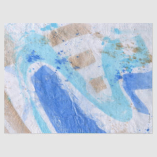Blues 024 Abstract Watercolor Painted Tissue Paper