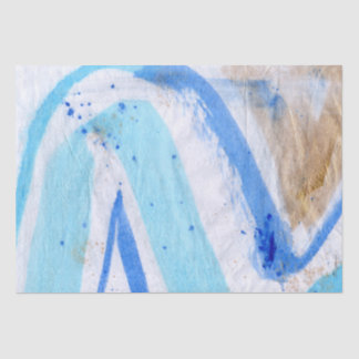 Blues 029 Abstract Watercolor Painted Tissue Paper