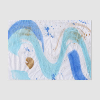 Blues 030 Abstract Watercolor Painted Tissue Paper