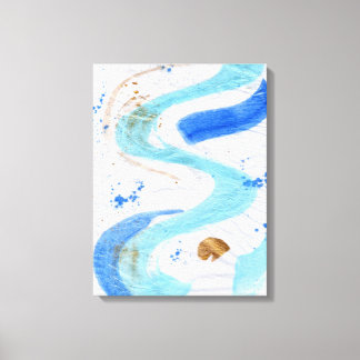 Blues 030 Abstract Watercolour Texture Canvas