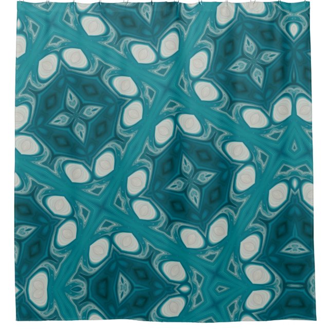 Blues Abstract Shower Curtain (Front)